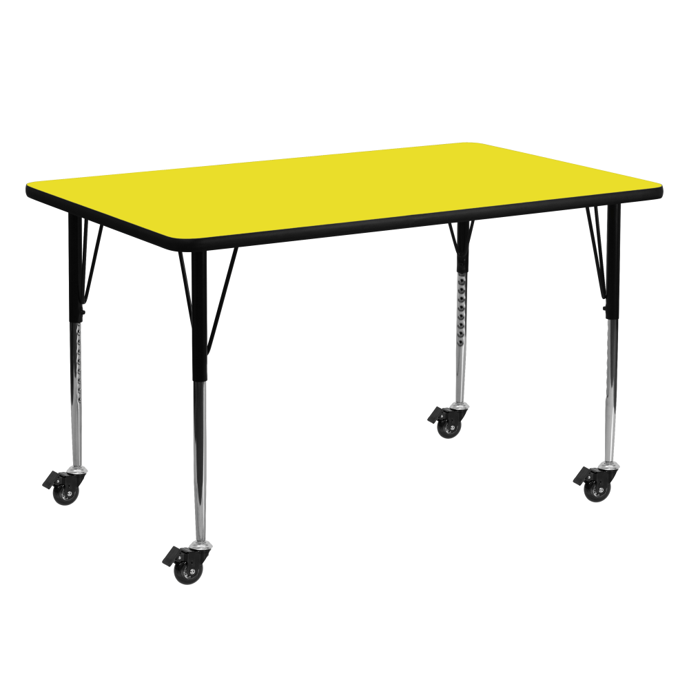 Flash Furniture Mobile Rectangular HP Laminate Activity Table,