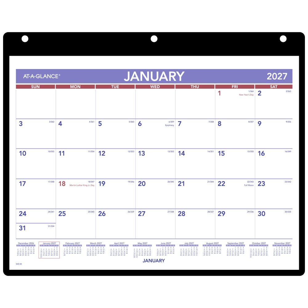 AT-A-GLANCE® 2027 Monthly Desk Wall Calendar with Jacket,