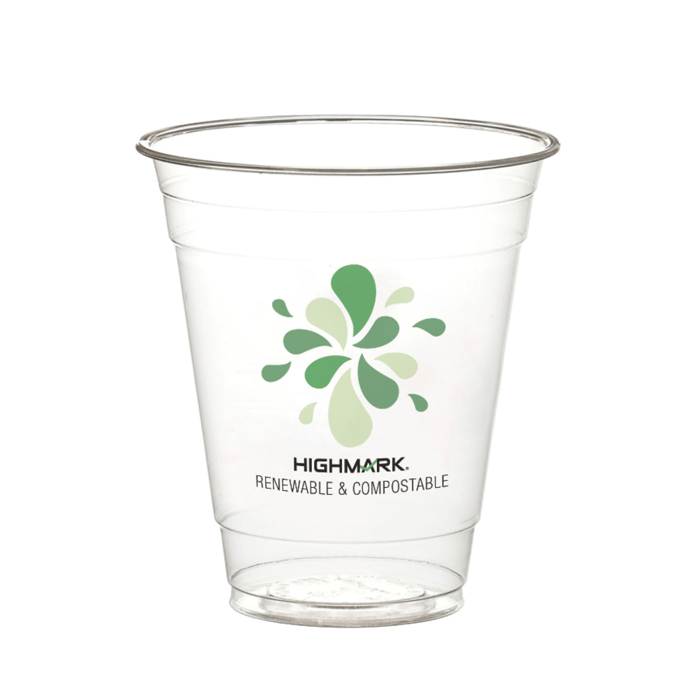 Highmark® ECO Compostable Plastic Cups, 12 Oz, Clear,