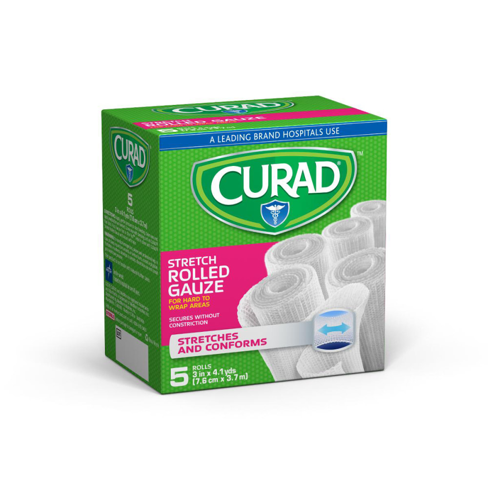 CURAD® Cotton Bandage Rolls, 3" x 4 1/8