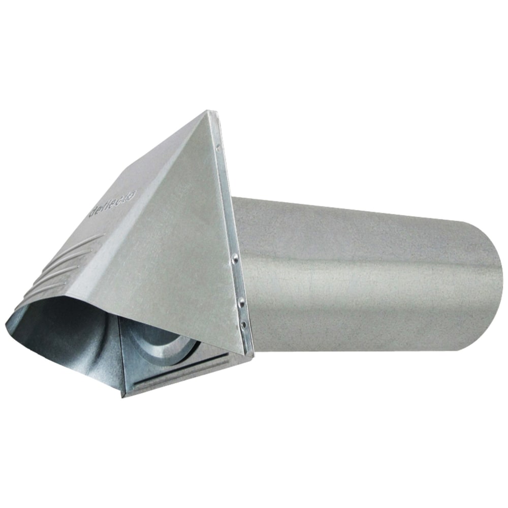 Deflecto® 4" Wide-Mouth Galvanized Vent Hood, Silver, GVH4