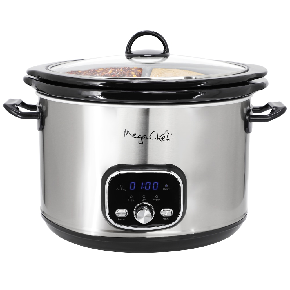 MegaChef Interchangeable 6-Quart And Split 2.5-Quart Slow Cooker