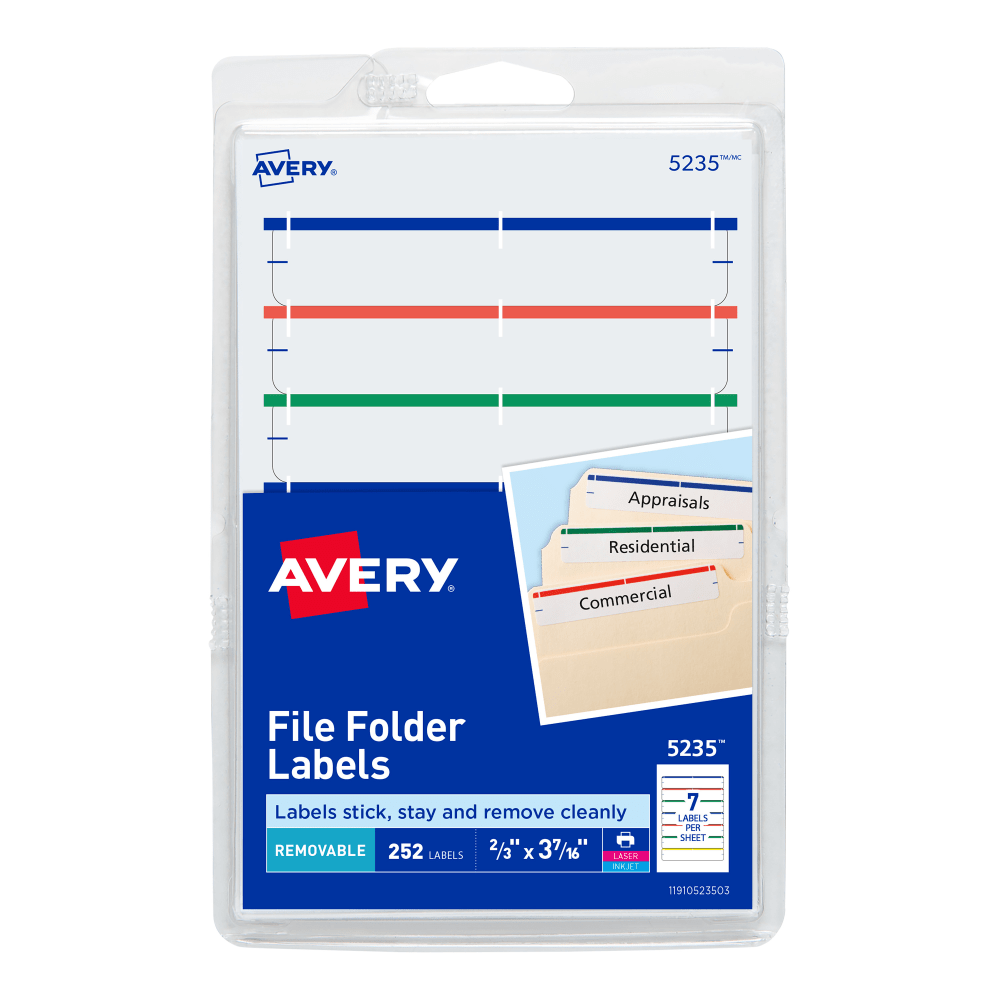 Avery® Removable File Folder Labels On 4" x