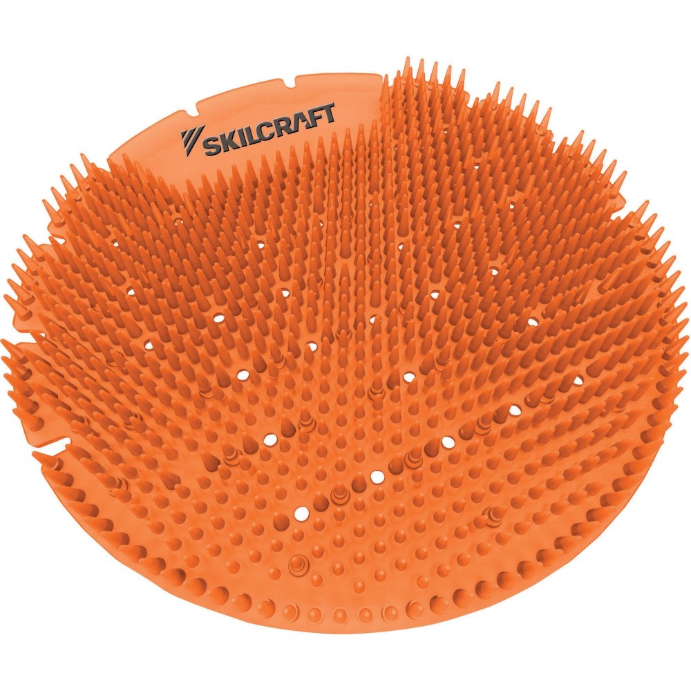 SKILCRAFT® Extended Power Deodorizer Urinal Screens, Mango Scent,