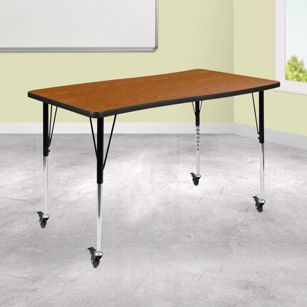 Flash Furniture Mobile Rectangle Wave Flexible Collaborative