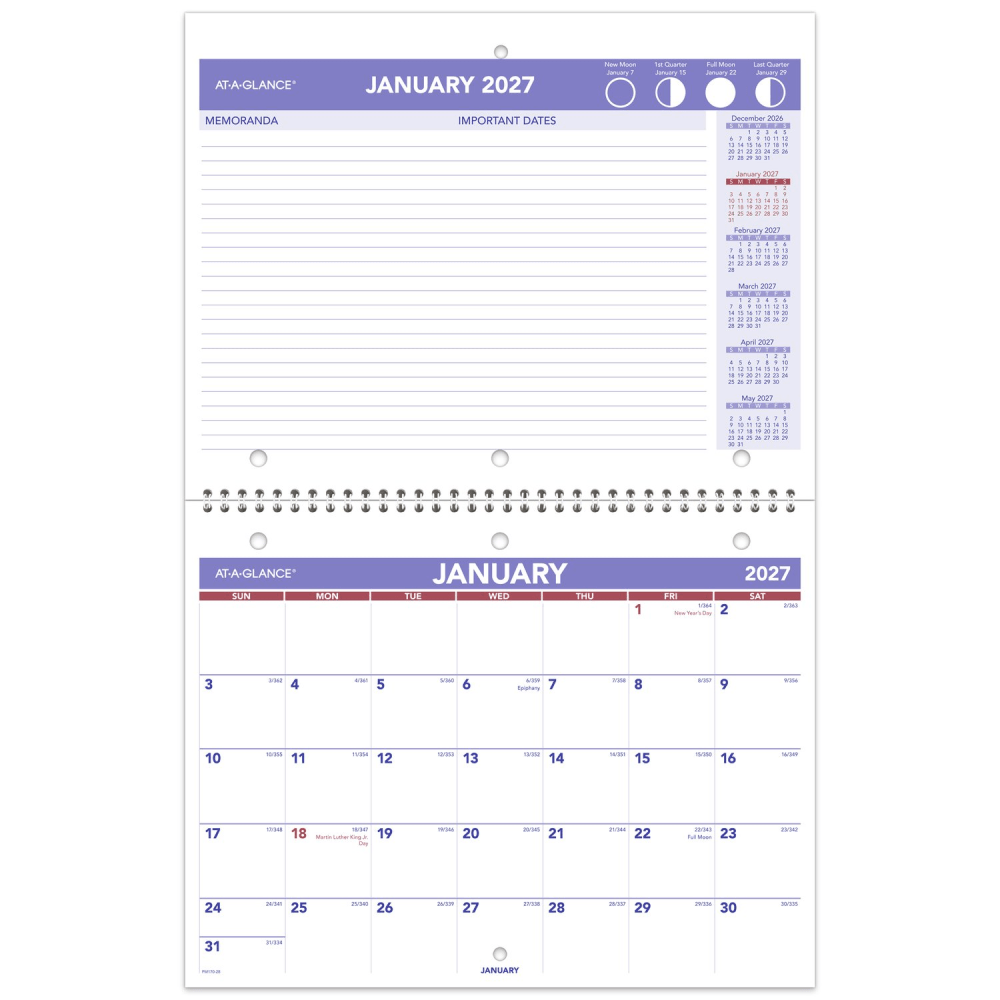 AT-A-GLANCE® 2027 Monthly Desk Wall Calendar, Small, 11"