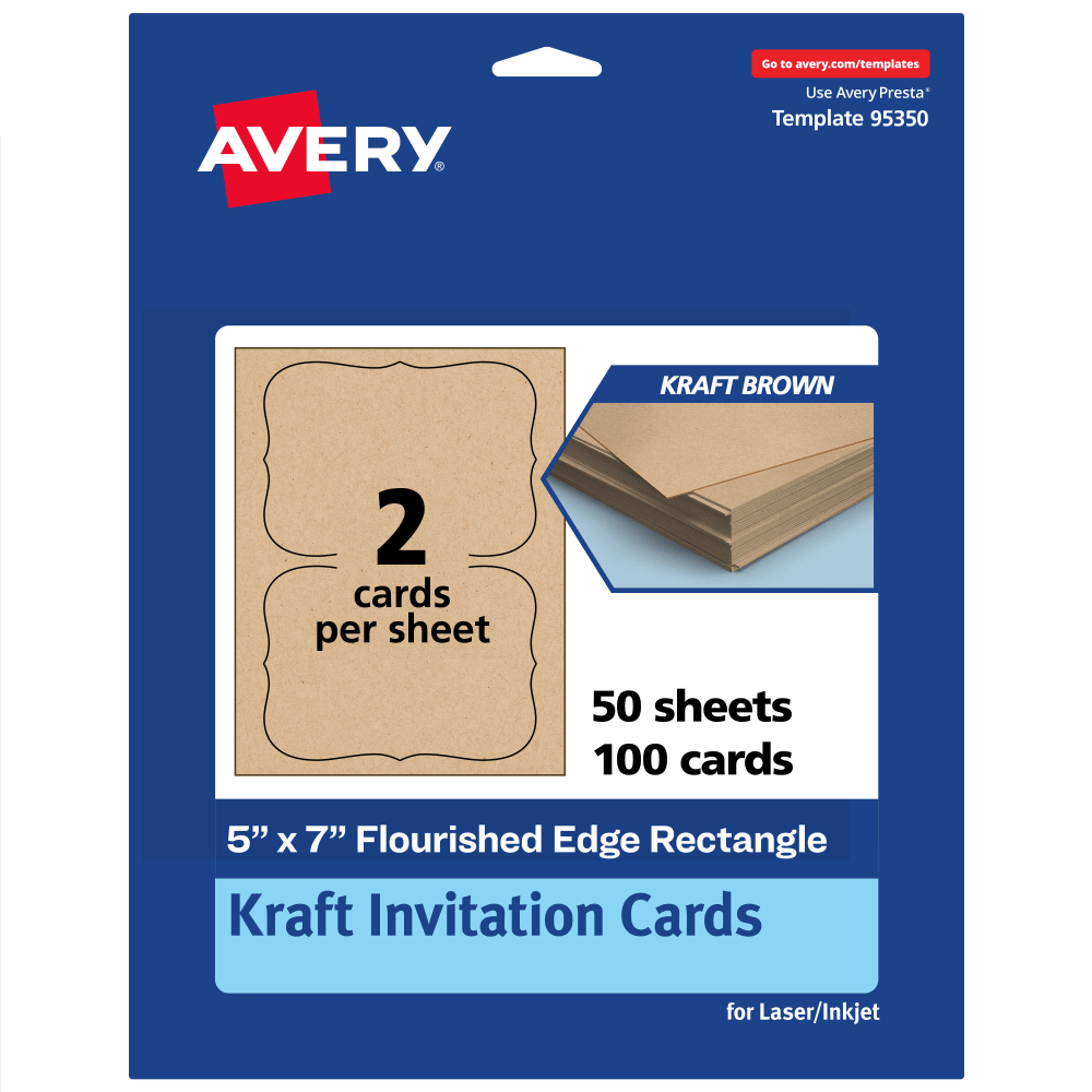 Avery® Printable Invitation Cards, 5" x 7" Rectangle