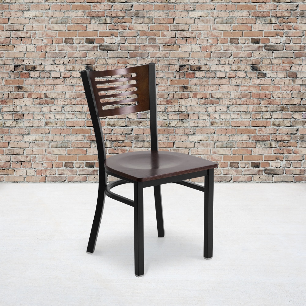 Flash Furniture Decorative Slat Back Metal Restaurant Chair,