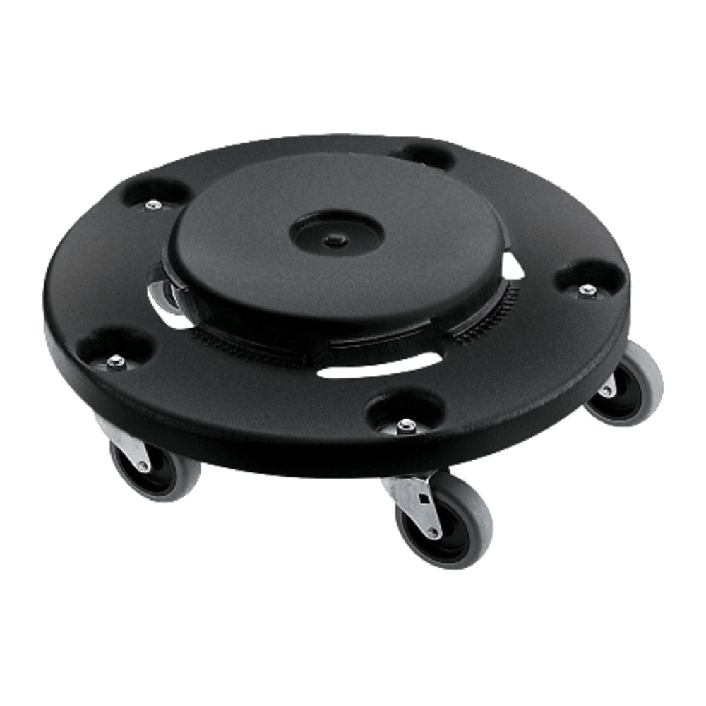 Rubbermaid® Brute® Twist-On/Off Round Dolly, Black