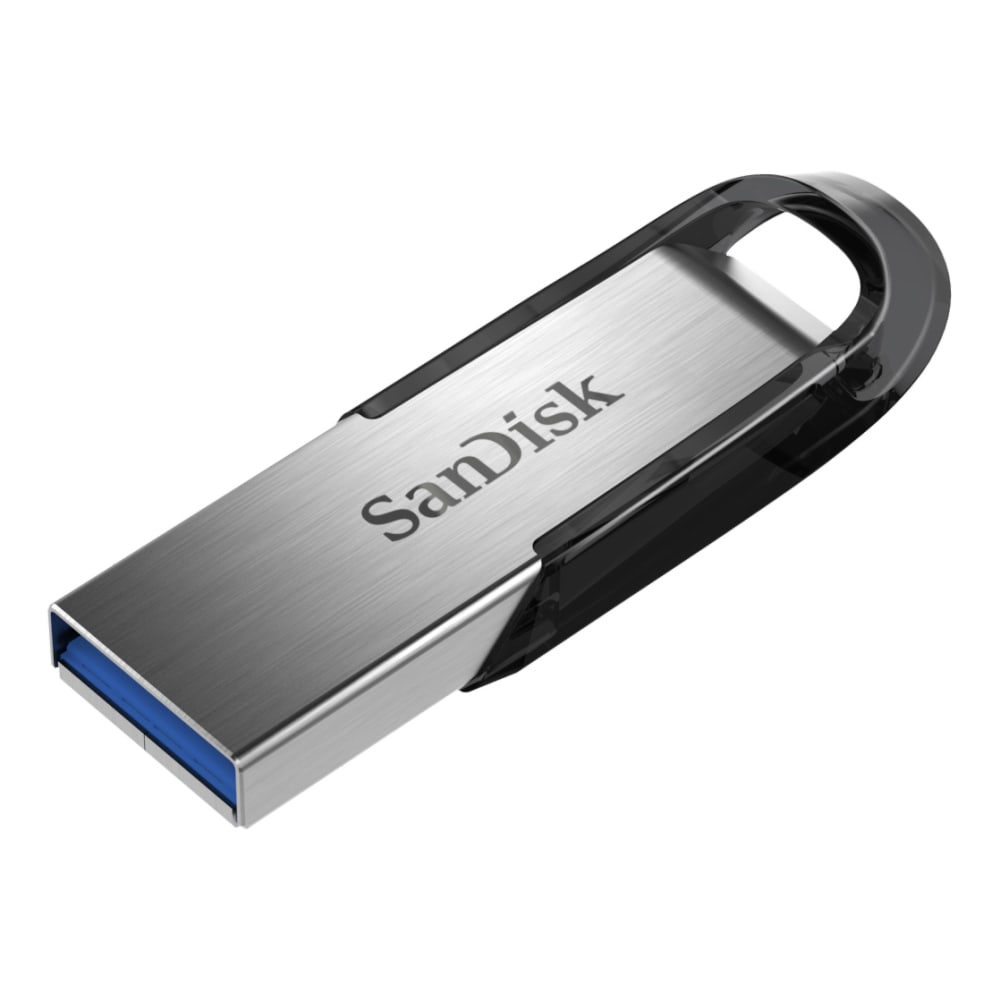 SanDisk® Ultra Flair USB Drive, 64GB, Silver/Black