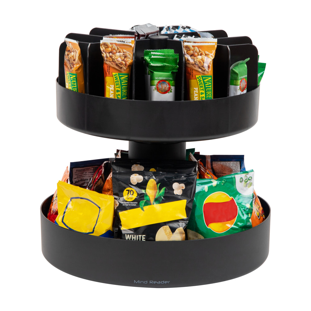 Mind Reader 2-Tier Lazy Susan Countertop Organizer, 14”H