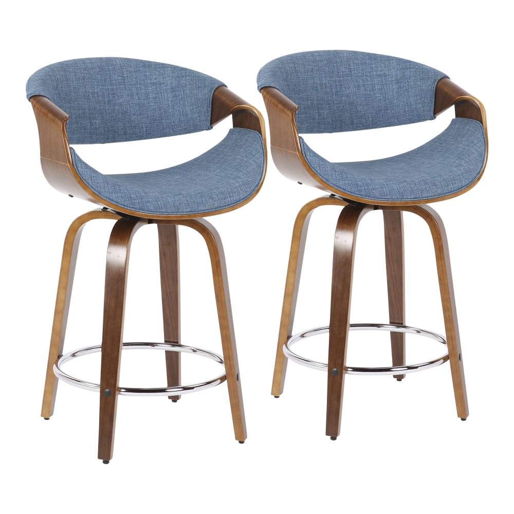 LumiSource Curvini 24&#x27;&#x27; Counter Stools, Blue