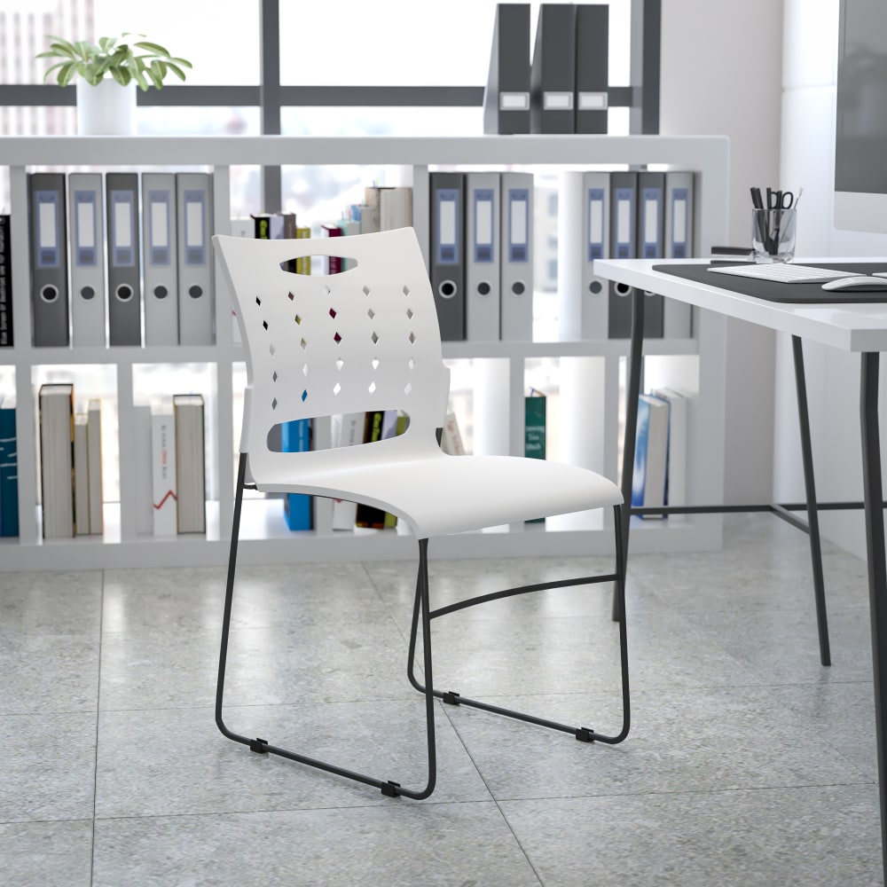 Flash Furniture Sled-Base Stacking Chair With Handle And