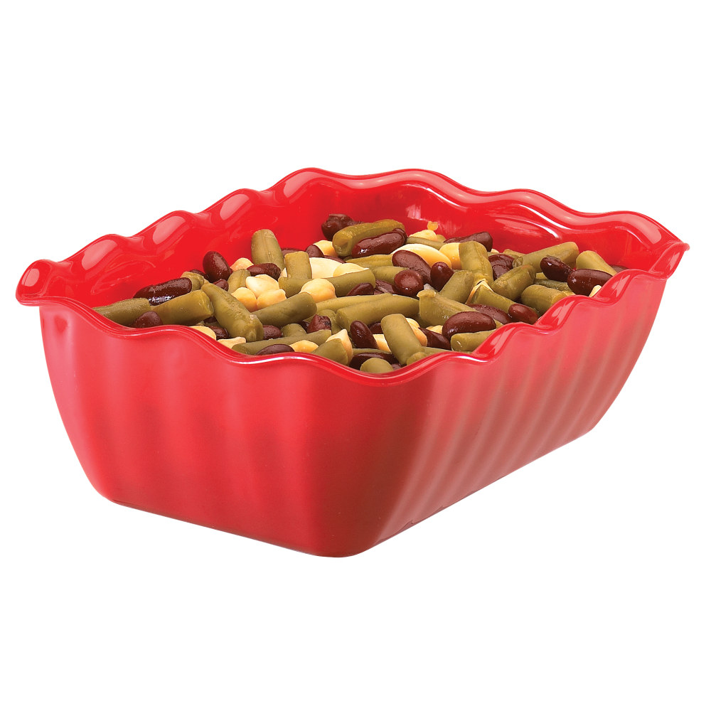 Cambro Plastic Deli Crocks, 2.2 Qt, Red, Pack
