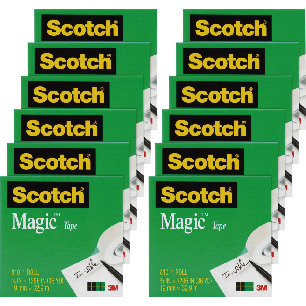 Scotch® Magic™ Tape, 0.75" x 36&#x27;, Clear, Pack