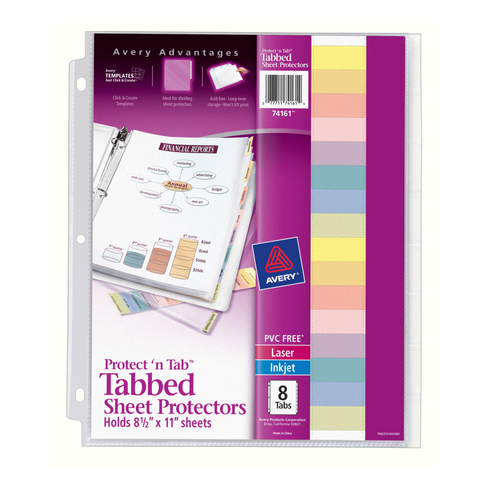 Avery® Protect &#x27;n Tab™ Tabbed Sheet Protector Dividers,