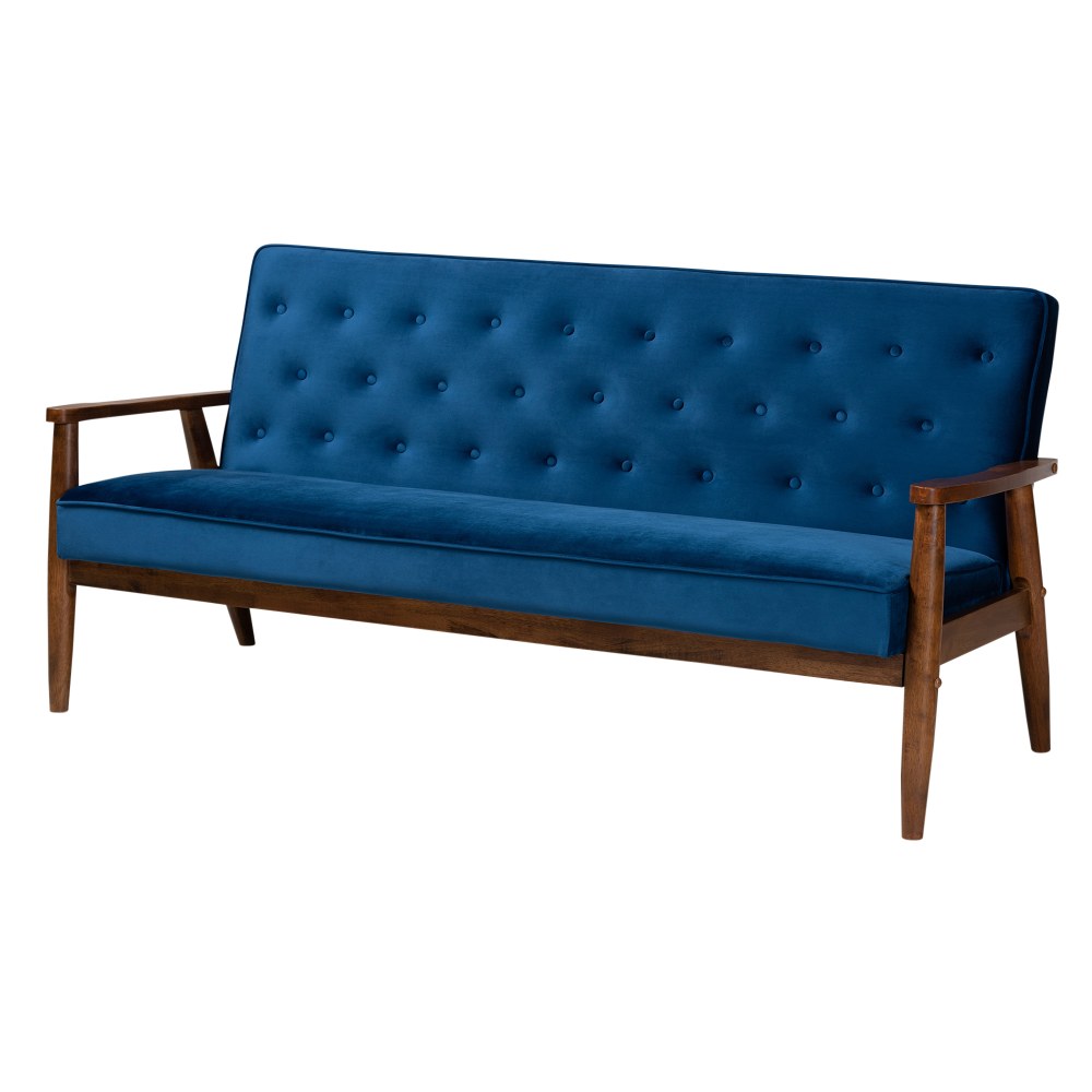 Baxton Studio 9940 Sofa, Navy Blue