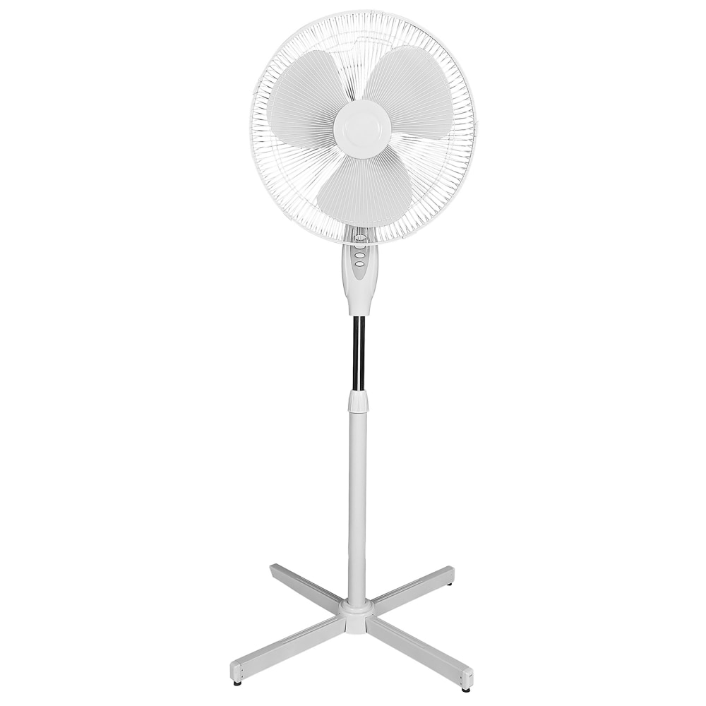Optimus 16" Adjustable Oscillating Stand Fan, White
