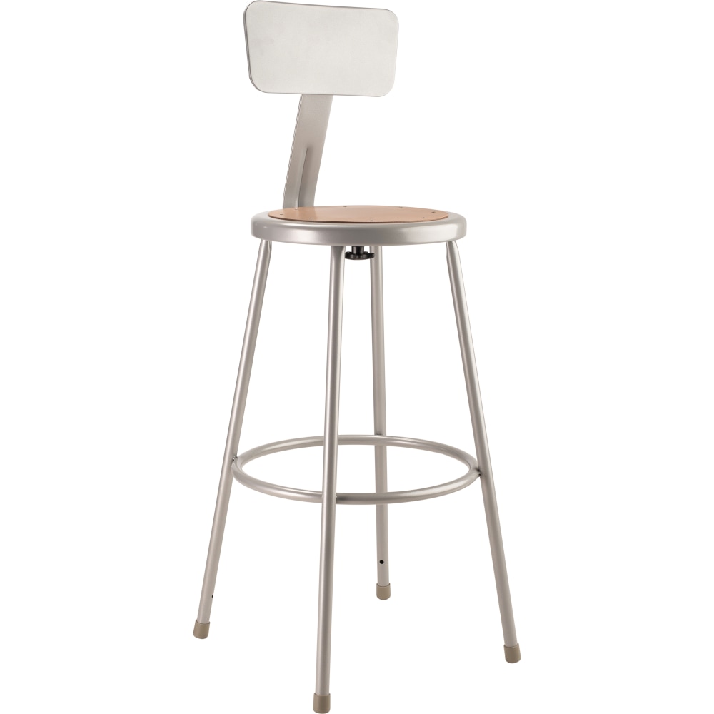 National Public Seating Hardboard Stool With Back, 30"H,