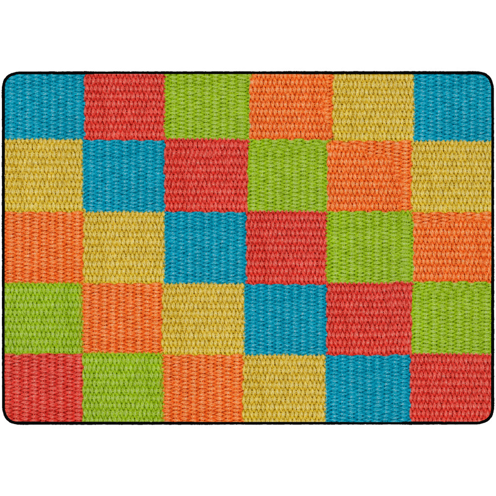 Flagship Carpets Basketweave Blocks Classroom Rug, 6&#x27; x