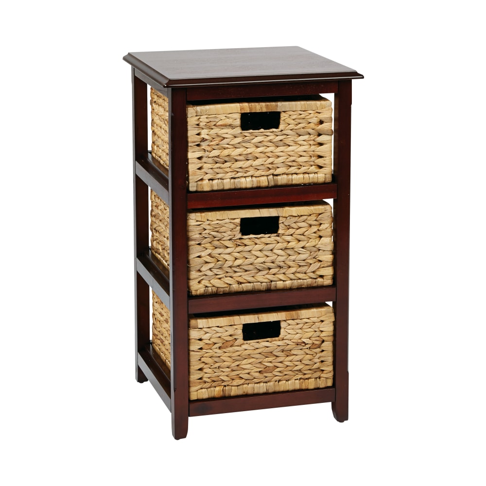 OSP Designs Seabrook Three-Tier Storage Unit with Baskets