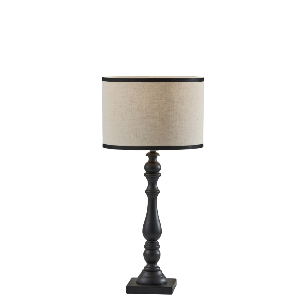Adesso Zeek Table Lamp, 27-3/4”H, Cream Shade/Black Base