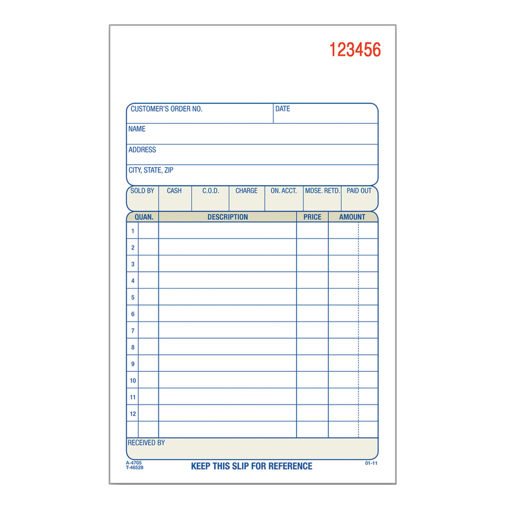 Adams® Carbonless 2-Part Sales Book, 4 3/16" x