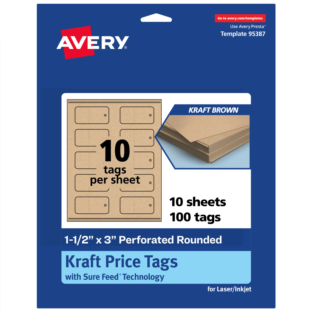Avery® Print-To-The-Edge Price Tags With Sure Feed® Technology,