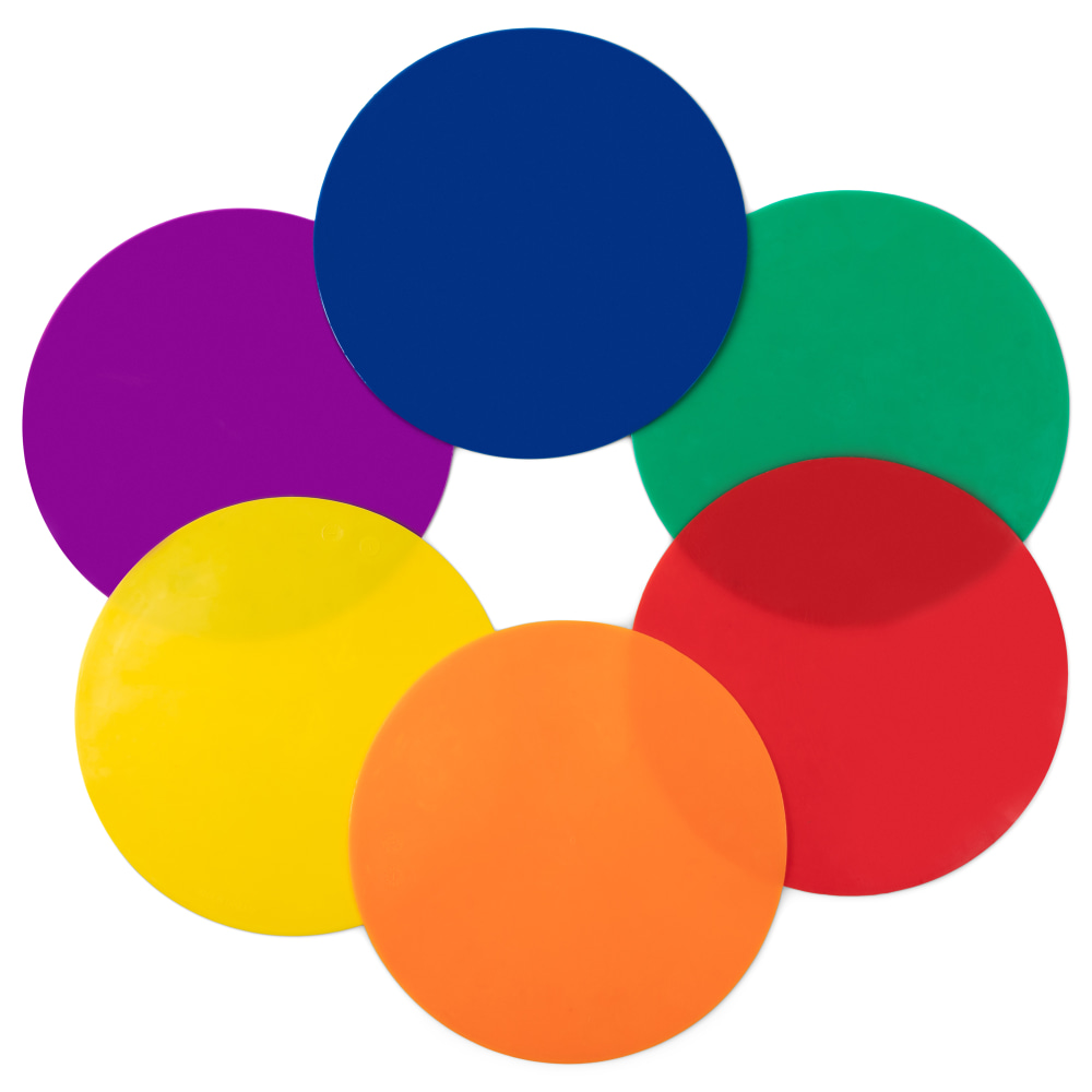 Champion Sports Round Poly Spot Markers, 10", Assorted