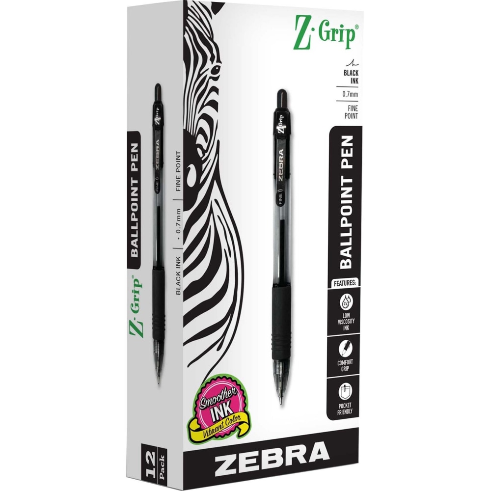 Zebra Pen Z-Grip Retractable Ballpoint Pens - 0.7