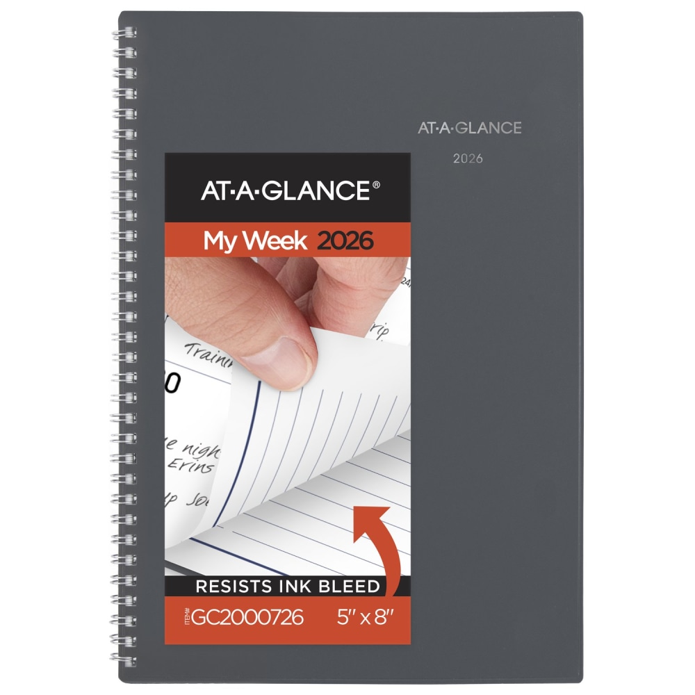 AT-A-GLANCE® DayMinder® 2026 Weekly Monthly Planner, Gray, Small,