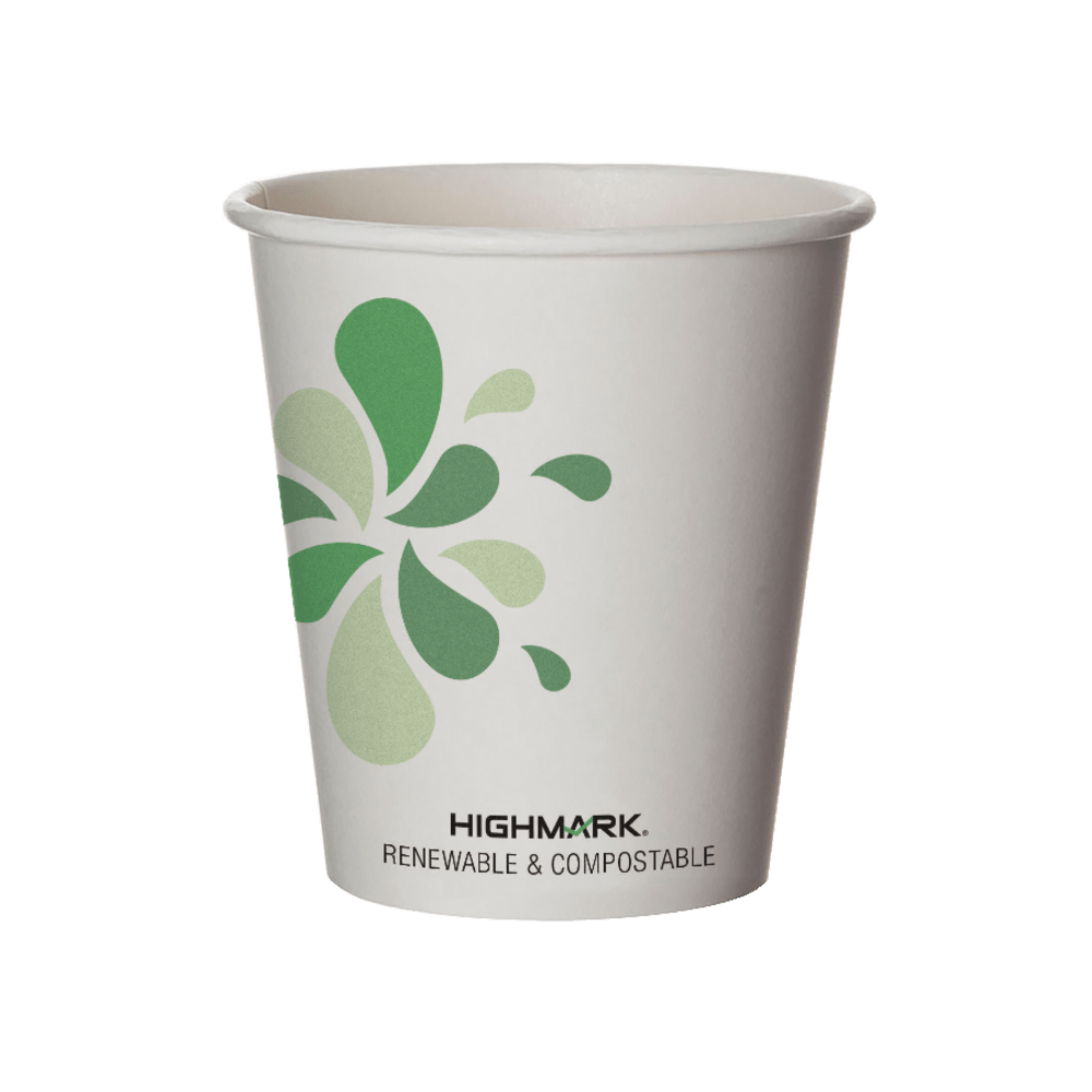 Highmark® ECO Compostable Hot Coffee Cups, 10 Oz,