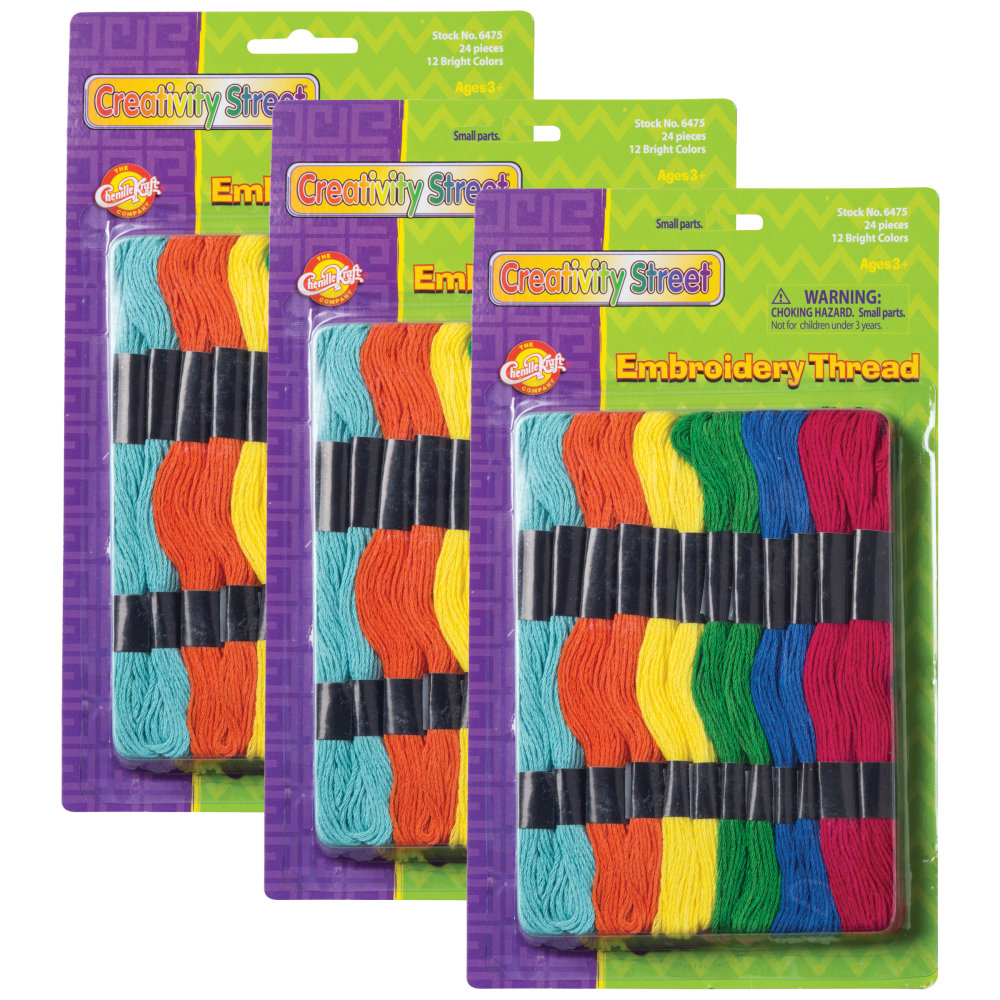 Creativity Street Embroidery Thread Skeins, Assorted Colors, 24