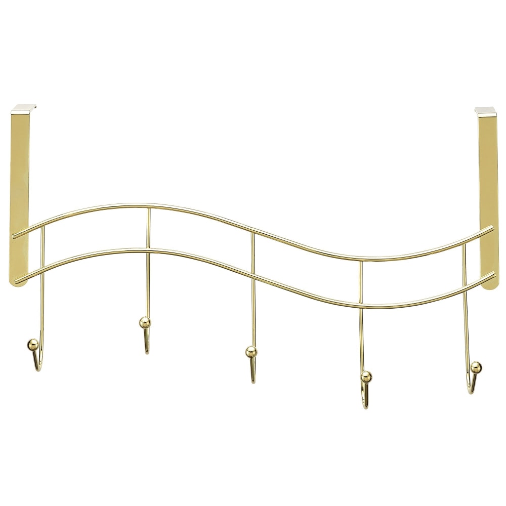 Better Houseware Brass Over-Door Hook Rack, 8"H x
