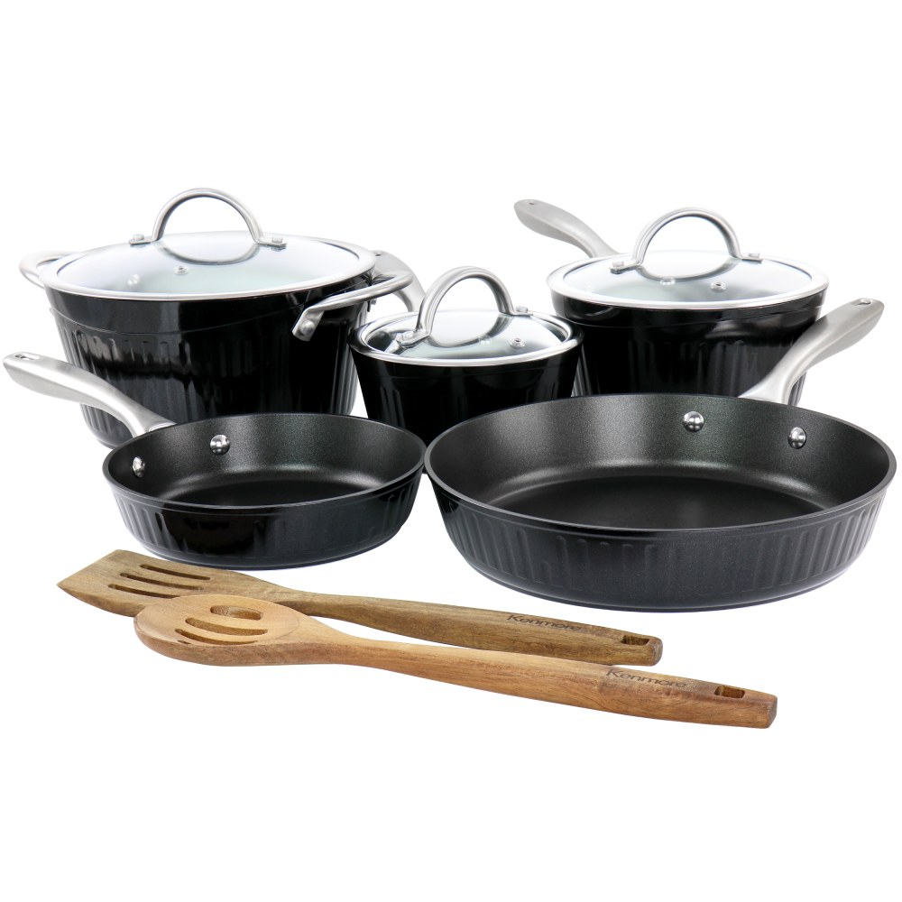 Kenmore Logan 10-Piece Aluminum Nonstick Cookware Set With