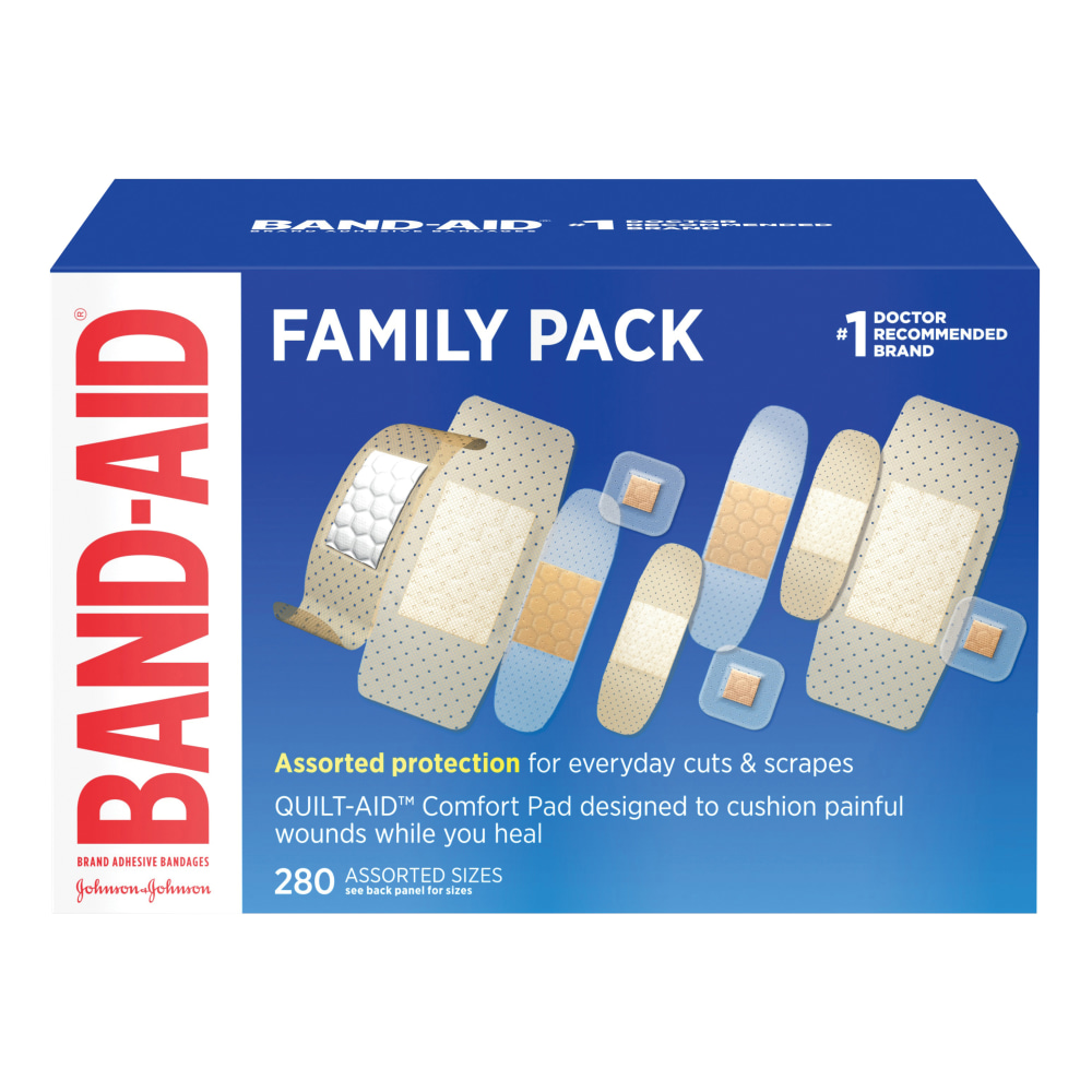 Band-aid® Bandages, Adhesive, Assorted, Box Of 280 Bandages