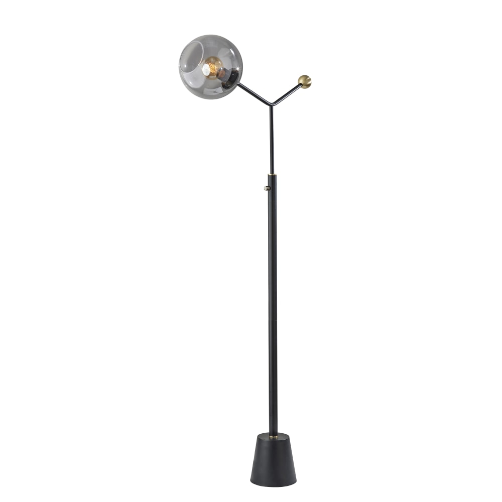 Adesso Dusk Floor Lamp, 62"H, Fading Smoked Glass/Black