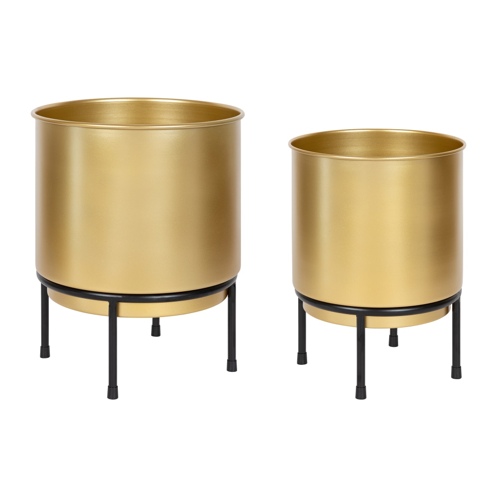 Kate and Laurel Ilena Mid-Century Standing Planters, Set
