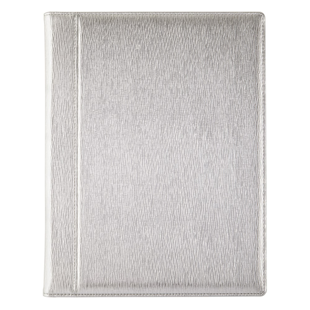 TUL® Vegan Leather Padfolio, Letter Size, Metallic Silver