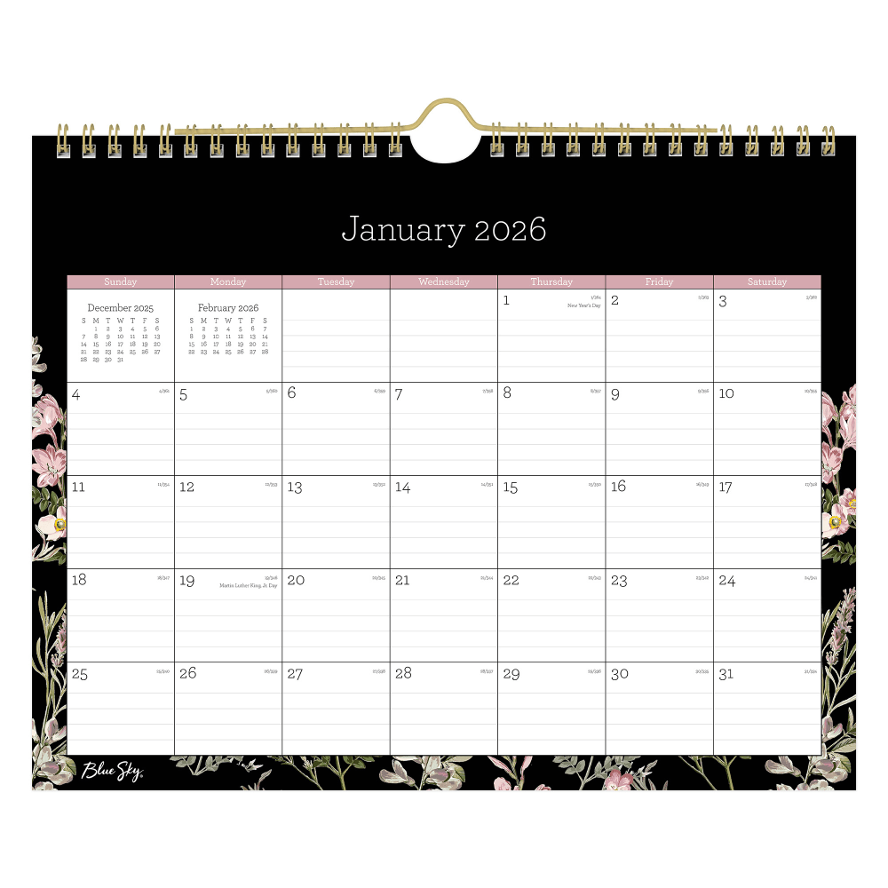 2026 Blue Sky Monthly Wall Calendar, 11” x