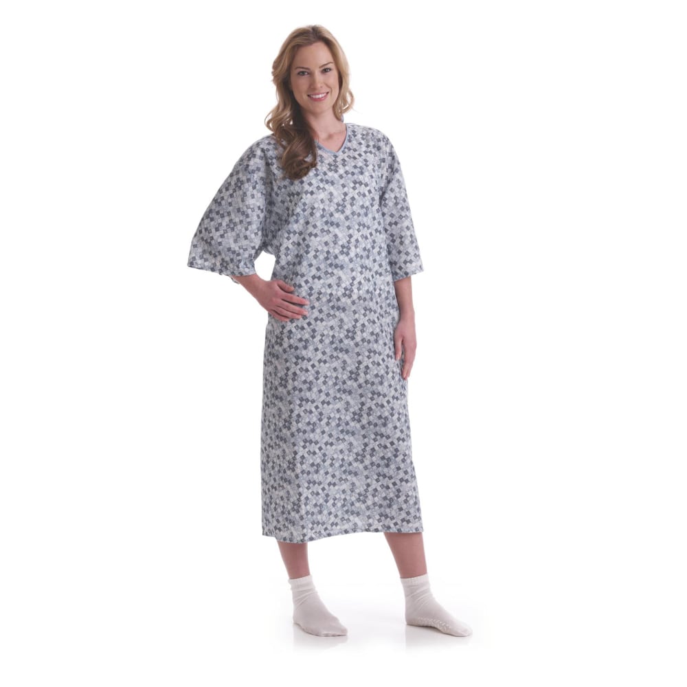 Medline PerforMAX Patient Gowns, Royale 2-Tone Blue, Pack