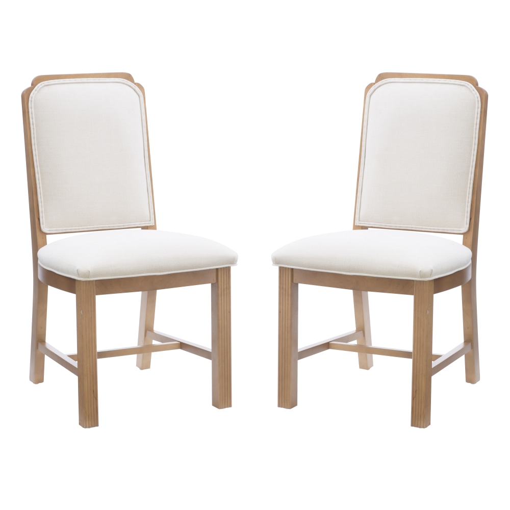 Linon Bookbinder Upholstered Dining Accent Chairs, Gray/Brown,