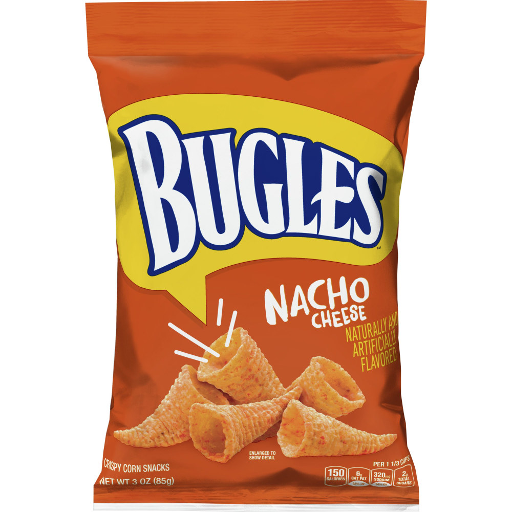 Bugles Nacho Cheese Corn Snacks, 3 Oz, Pack