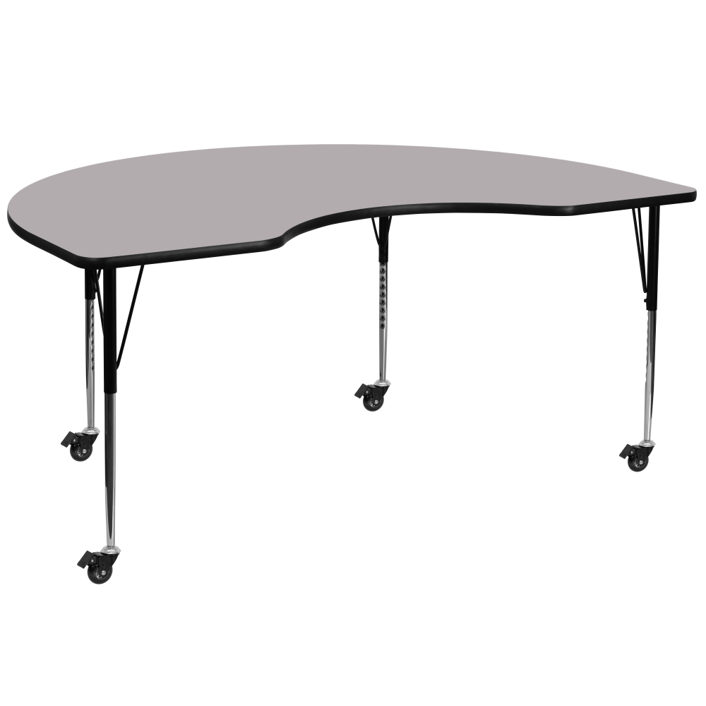 Flash Furniture Mobile 72"W Kidney Laminate Activity Table