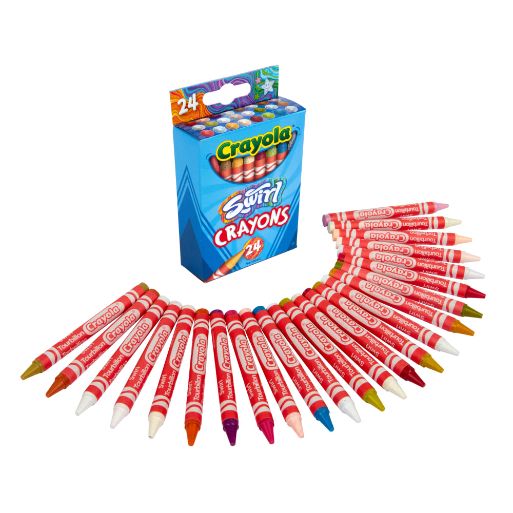 Crayola Crayons, 6-1/4”, Swirl, Pack Of 24 Crayons