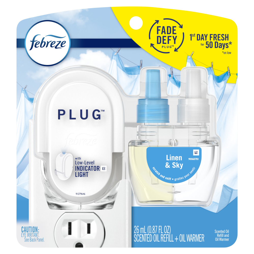 Febreze Plug-In Air Freshener, Starter Kit, Linen &