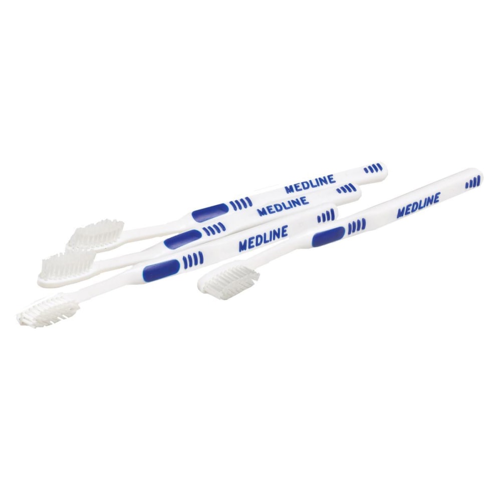 Medline Premium Adult Toothbrushes, White, Pack Of 144