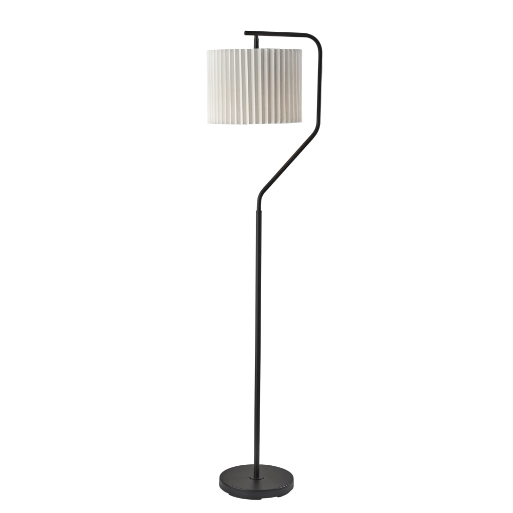 Adesso Simplee Evan Floor Lamp, 60"H, Black/Off-White