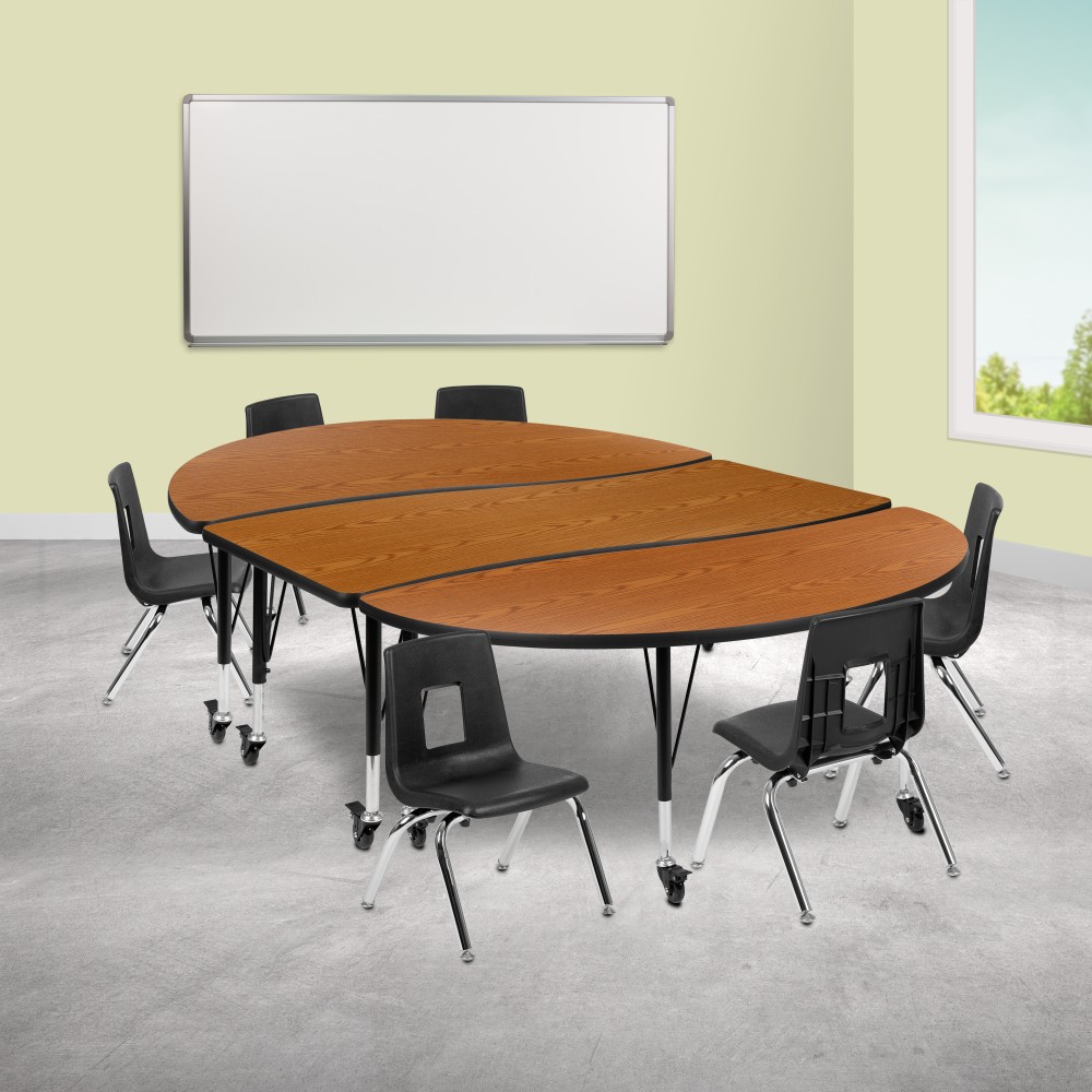 Flash Furniture Mobile 86" Oval Wave Flexible Laminate