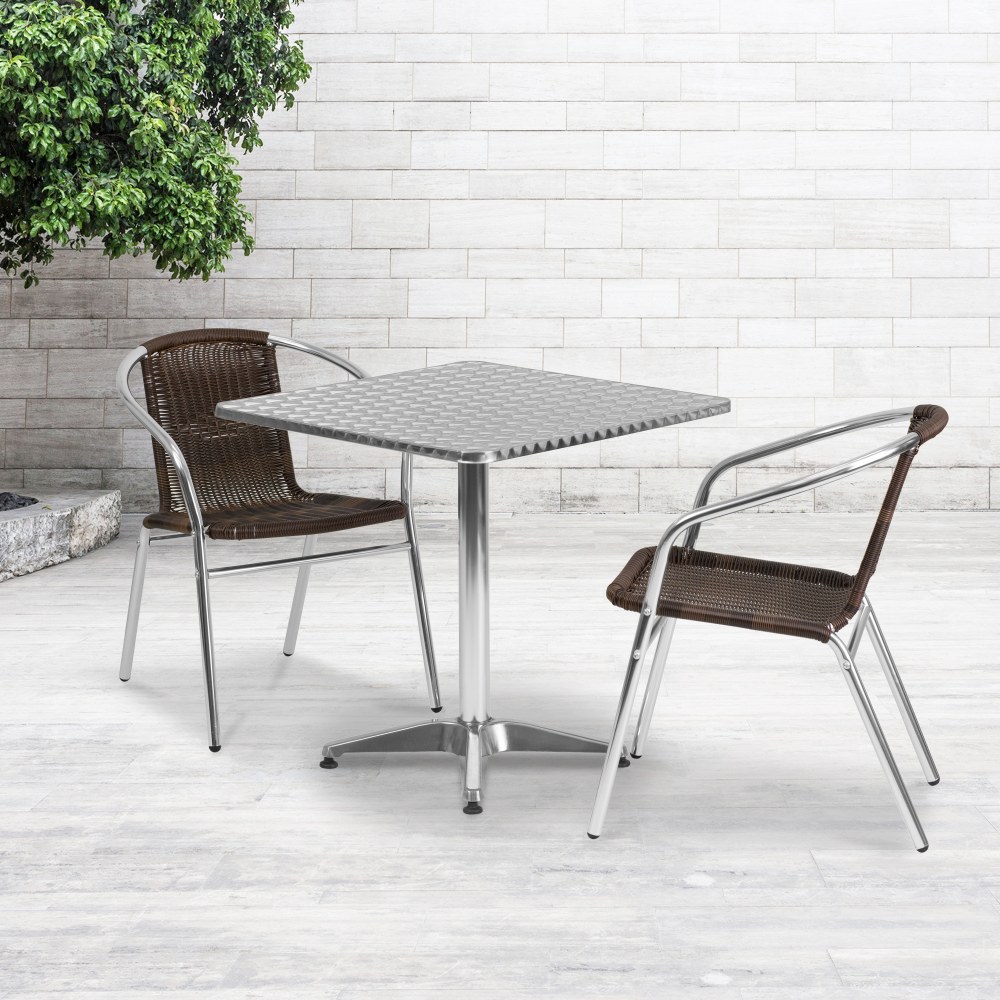 Flash Furniture Lila Square Aluminum Indoor-Outdoor Table With